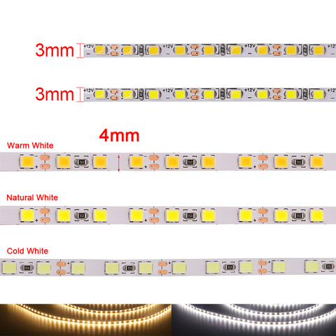 5m 2835 SMD tira LED 120LEDs/m DC12V 4MM LED cuerda Flexible cinta lámpara de luz LED 3mm 2025 SMD LED tira ► Foto 1/6
