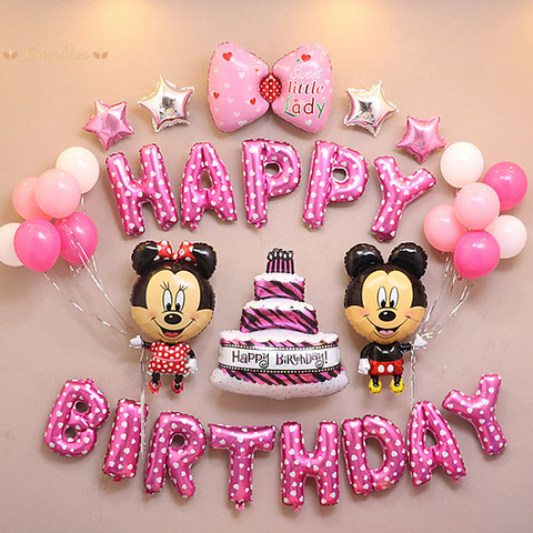 Globos Minnie Mickey Mouse fiesta tema 