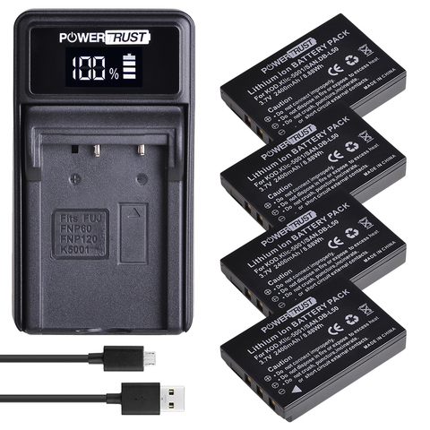 KLIC-5001 DB-L50 batería LED + cargador para Sanyo DB-L50 Kodak P850 Z760 DX7590 DX7630 Zoom Sanyo DMX-FH1 FH11 HD1000 HD2000 ► Foto 1/6