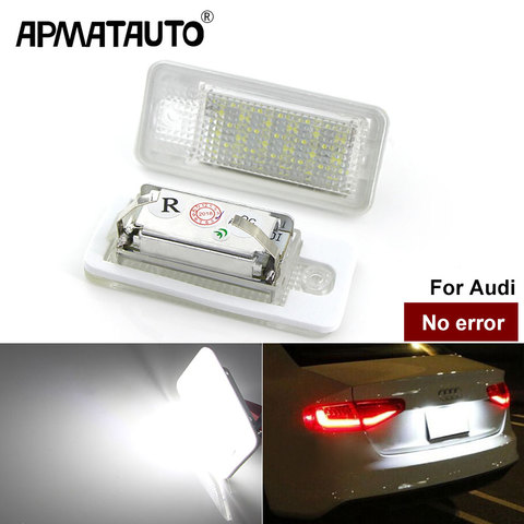 Uds canbus coche Led para placa de matrícula de luz blanca 6000k 3W 18SMD bombilla Led número de placa para Audi A4 A6 C6 A3 B6 B7 S6 A8 Q7 ► Foto 1/6