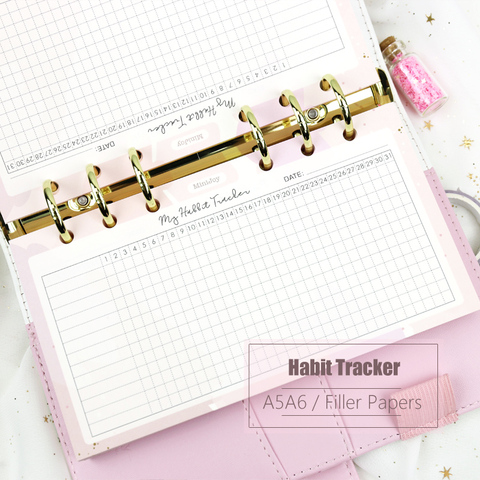 MyPretties Fantasy Habbit Tracker-papel de relleno, 40 hojas, A5, A6, organizador de 6 agujeros, papeles para Notebook ► Foto 1/5