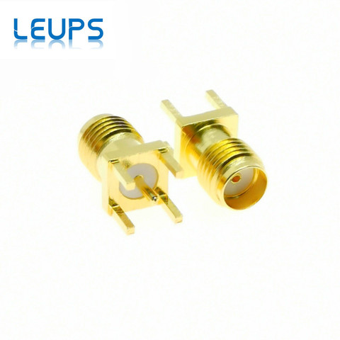 10 Uds SMA conector hembra PCB montaje recto RF soldadura de receptáculo chapado en oro ► Foto 1/5