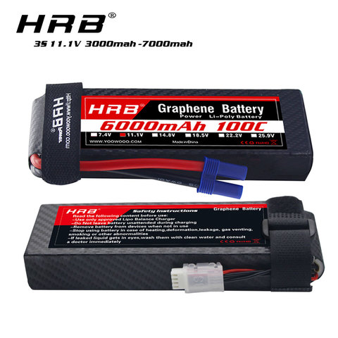 HRB-Batería de grafeno 3S, 11,1 V, 5000mah, 6000mah, vs Lipo, 6500mah, 3300mah, para coche de carreras, barco, avión, Drones, helicóptero ► Foto 1/6