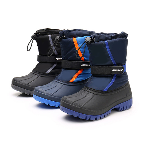 Botas de nieve de invierno para niños y niñas, zapatos cálidos acolchados de algodón informales, antideslizantes, suela de goma impermeable, felpa para bebés ► Foto 1/6