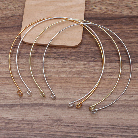 Gargantilla de Metal chapada en 3 colores para mujer, Collar con Base de hierro, correa para el cuello, ajuste de joyería para mujer, fabricación de joyas, 20 Uds. ► Foto 1/6