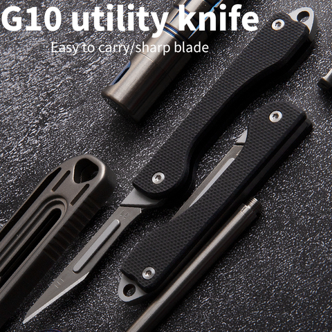 Minicuchillo plegable G10, herramienta de supervivencia al aire libre para acampar, cuchillo de uso diario EDC, multifunción, fácil de llevar, nuevo ► Foto 1/5