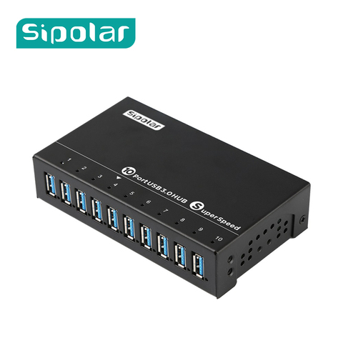 Sipolar-concentrador de red de transferencia de datos de alta velocidad, 10 puertos Multi USB 3,0, divisor de cargador rápido, adaptador de corriente externo de 12V 5a para teléfono y tableta ► Foto 1/6