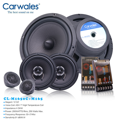 Carwales 6,5 pulgadas 2-forma combinación altavoz Coaxial Kit de sonido de Audio sistema Tweeter Subwoofer para coche 6,5 