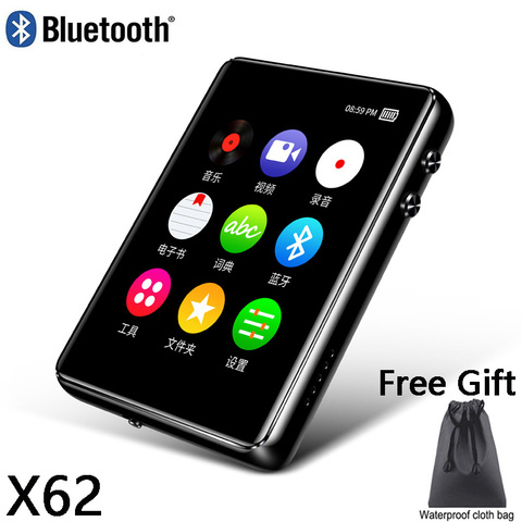 Reproductor MP4 con Bluetooth 5,0, 8 GB, 16 GB, 32 GB, 64 GB, pantalla completamente táctil de 2,4 pulgadas, Radio FM, grabación, E-book, música, vídeo, altavoz incorporado ► Foto 1/6