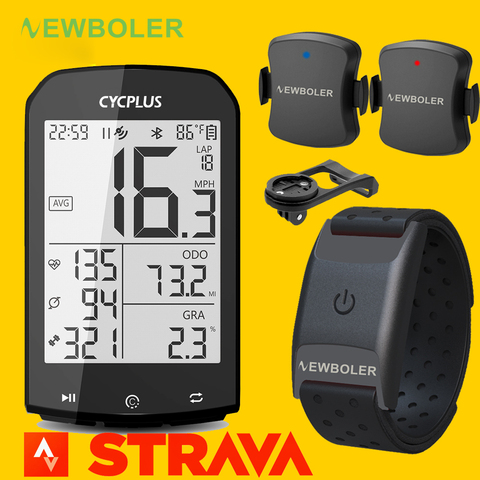 CYCPLUS-ordenador M1 con GPS para bicicleta, velocímetro, Sensor de ritmo cardíaco de cadencia y ANT para Garmin Wahoo Bryton IGPSPORT Strava ► Foto 1/6