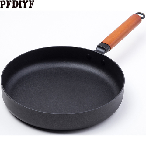 Pote de hierro fundido Vintage forjado Wok chino no sartén casa 26CM cocina Wok olla de cocina para cocina de inducción estufa de Gas ► Foto 1/6