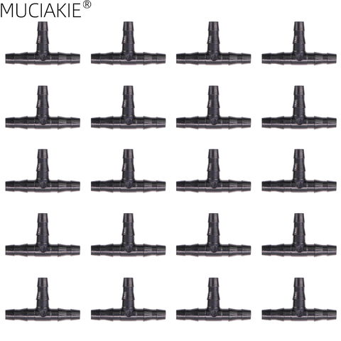 MUCIAKIE 20 piezas 4mm Barb t de goteo conector adecuado para 4/7mm (1/4 