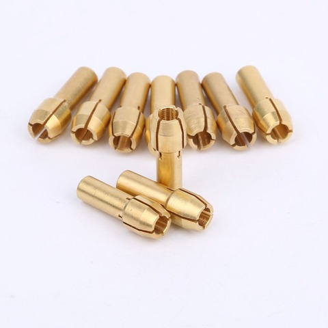 10 unids/set Mini adaptador de mandriles de taladro para DREMEL Brass Collect 3,2mm/1/8 