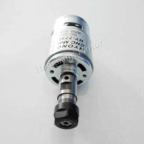 HONGYC-Motor de eje de CNC HY-775PH, 20000RPM, 775, con juego de pinzas ER11, CC de 24V, alta potencia, supresión de ruido, Motor eléctrico DC ► Foto 1/6