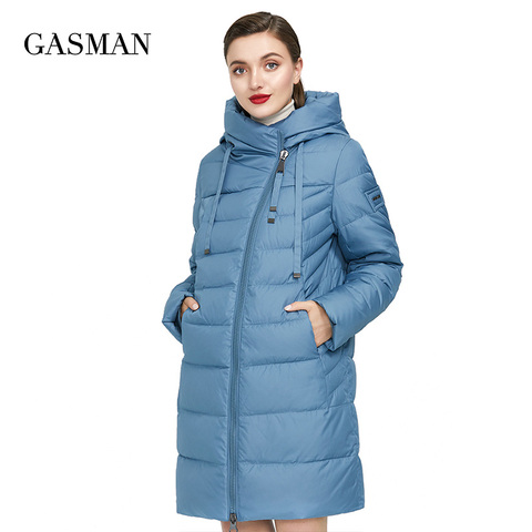 GASMAN-Chaqueta larga acolchada de invierno para mujer, abrigo grueso con capucha, Parka, cálida, de algodón, talla grande 6XL ► Foto 1/6