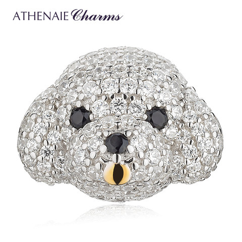 ATHENAIE Animal encanto de Plata de Ley 925 mezclado CZ lindo Bichon perro colgantes de perro cuentas para mujer pulsera de collar regalos ► Foto 1/6