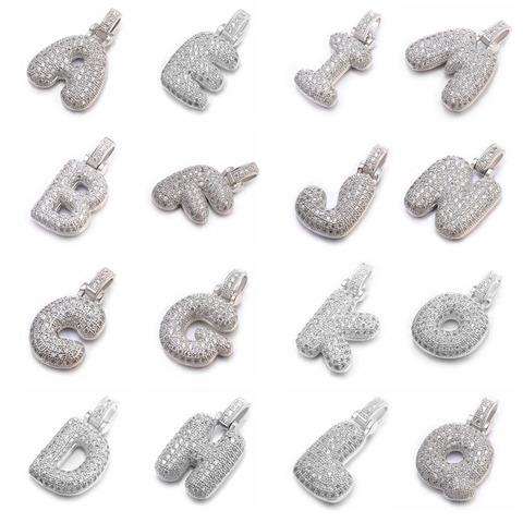 Juya-abalorios de circonia cúbica con iniciales para fabricación de joyas, abalorios de letras pendientes con iniciales ► Foto 1/6