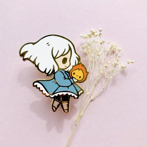 Pin de esmalte duro de castillos móviles de houl, broche de medallones con dibujos animados de hechicero mágico, joyería de Miyazaki Hayaos, regalo para fanáticos de la película de Anime ► Foto 1/1