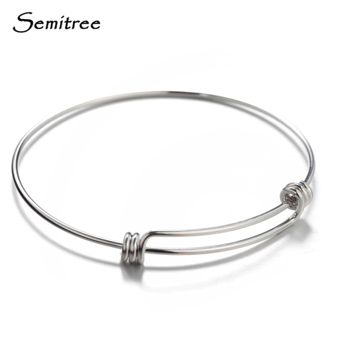 Semitree 5 unids/lote alambre ajustable de acero inoxidable, brazalete de la pulsera para DIY pulseras encantos joyería de accesorios de artesanía ► Foto 1/5