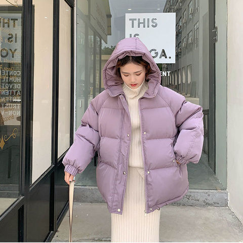 Chaqueta corta con capucha para mujer, abrigos acolchados de algodón grueso para invierno, Parkas holgadas coreanas para mujer, prendas de vestir de gran tamaño, novedad de 2022 ► Foto 1/6