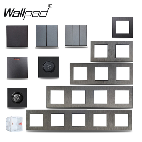 Wallpad S6 negro luz de la pared interruptor LED regulador de intensidad tableta amortiguador Tech accesorio beige Rojo Negro compruebe Tartan tableta amortiguador Banda Intermedia cocina interruptor AC cepillado de plástico Combinación libre para ... ► Foto 1/4