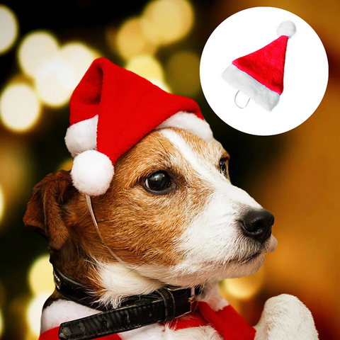 Navidad de Santa sombrero para mascota perro gato sombrero feliz adornos navideños para el hogar de Noel regalo de Navidad Feliz Año Nuevo ► Foto 1/6