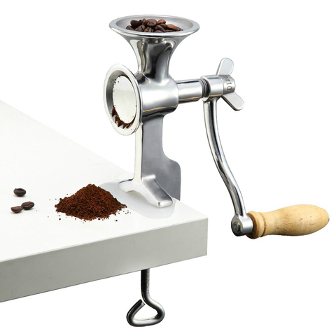 Molinillo de café de acero inoxidable para uso doméstico, molino de especias y semillas de maíz de grano seco, manual ► Foto 1/3