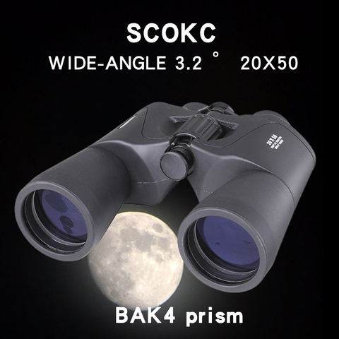 Binoculares de gran angular de 20x50, Zoom BAK4, Largo Alcance de 5000m, telescopio plegable profesional ► Foto 1/6