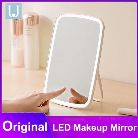 Jordan judy-Espejo LED portátil inteligente para maquillaje, espejo de luz led portátil plegable para escritorio, dormitorio ► Foto 1/6