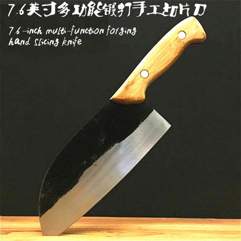 PEGASI-cuchillo de cocina multifunción de 7,6 pulgadas, rebanador manual de forjado, uso wan, afilado ► Foto 1/2