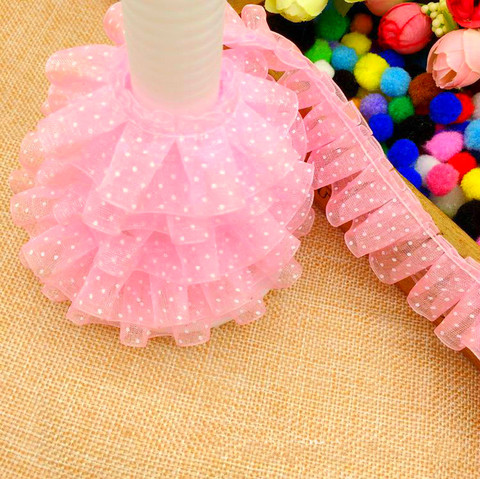 3YD-tela de encaje de puntos, decoración de encaje 3D, collar de encaje de 2,5 cm, accesorios de costura para ropa de muñeca ► Foto 1/6