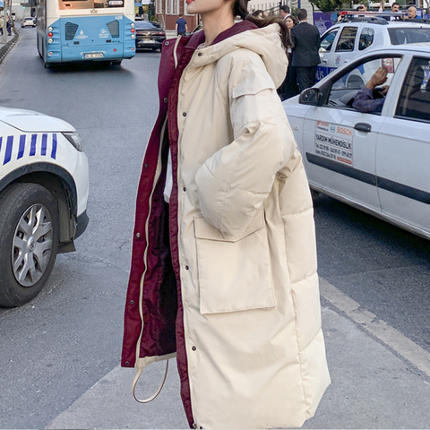 Chaqueta de talla grande para mujer, chaquetas de algodón de invierno, abrigo grueso y cálido, Parka informal, abrigo de 40/100 kg ► Foto 1/6