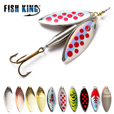 FTK 1 pieza 10 colores doble Spinner largo cebo colorido Señuelos de Pesca Spinner Lucio lentejuelas carpa ► Foto 1/6