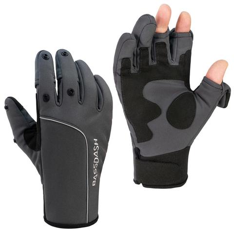 Bassdash WintePro-guantes de pesca aislados, resistentes al agua, con forro polar, para invierno, para hombre y mujer ► Foto 1/6