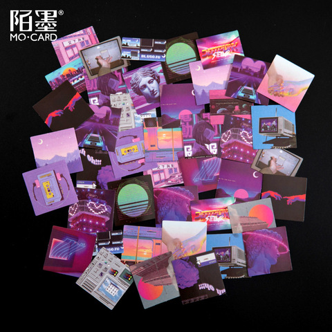 45 unids/caja serie púrpura pegatinas estética pegatinas decorativa de tu álbum diario cuadrado de papel pegatinas para niños papelería ► Foto 1/6