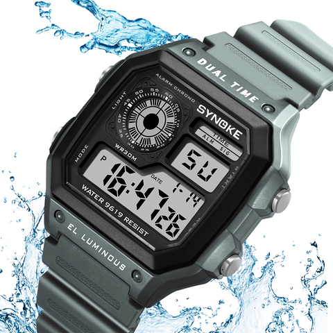 SYNOKE-reloj deportivo militar para hombre, Digital, LED, resistente al agua, luminoso, despertador, masculino, 2022 ► Foto 1/6