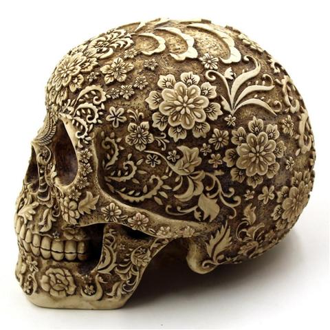 Esqueleto de calavera de Halloween, adorno Vintage para decoración del hogar, tamaño real, estatua de resina, Día de los muertos, Halloween ► Foto 1/1