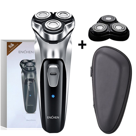 Enchen-Afeitadora eléctrica para hombres, máquina de afeitar, cortadora de pelo facial, recortadora de barba, recargable, 3 cuchillas ► Foto 1/6