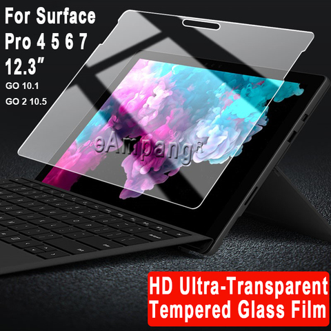 Vidrio templado para Microsoft Surface 3 Pro 3 Pro 4 Pro 5 cubierta completa película protectora de pantalla a prueba de rasguños pantalla de la tableta protector ► Foto 1/6