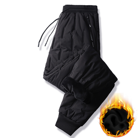 KKSKY-Pantalones acolchados de lana para hombre, pantalón informal de poliéster, cálido, impermeable, color negro, para exteriores, M-5XL, invierno, 2022 ► Foto 1/6