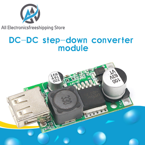 Módulo de DC-DC LM2596HV, 5V, convertidor Buck de reducción, 9V, 12V, 24V, 36V, 48V a 5V, 3A, placa de módulo de cargador USB ► Foto 1/6