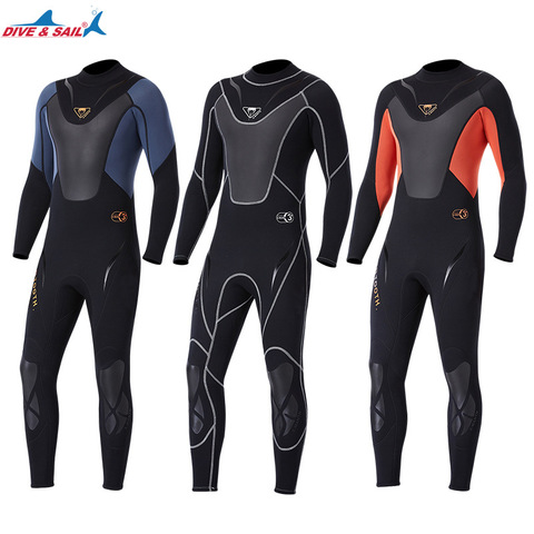 Traje de neopreno de 3mm de cuerpo completo para hombre, traje de buceo para surf, traje de triatlón para buceo en agua fría ► Foto 1/6