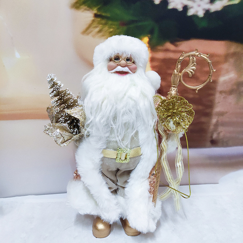 Muñeco de peluche de Papá Noel con barba para niños, juguete decorativo de pie, regalo para vacaciones, Año Nuevo, adornos de Navidad para el hogar ► Foto 1/6