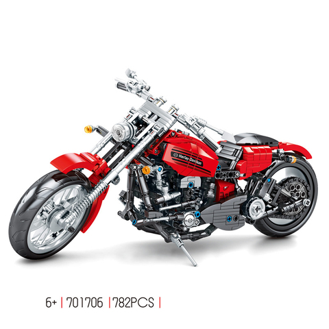 Bloques de construcción city Creator Harleyed Davidson para niños, juguete de ladrillos para armar coche clásico, serie Fat Boy, ideal para regalo, motocicletas de bloques de construcción ► Foto 1/3