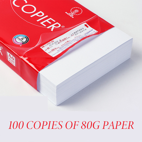 Papel de impresión General de pulpa, duplicador A4 blanco importado de 80g, 100 piezas ► Foto 1/6