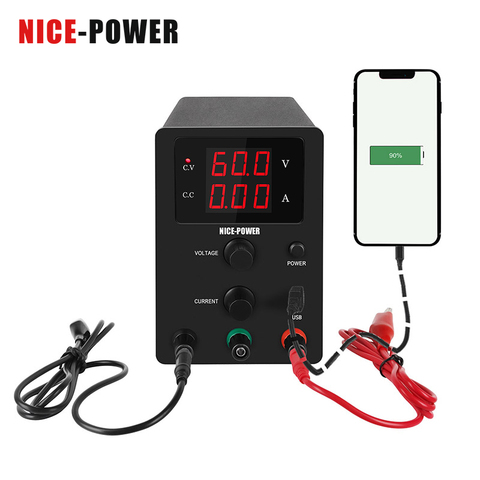 Fuente de alimentación de laboratorio NICE-POWER DC, fuente de alimentación ajustable de 30 v, 10a, 110v/220v para teléfono 5A ► Foto 1/6