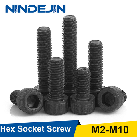 NINDEJIN-Tornillos de cabeza hexagonal hueca, perno de rosca con cabezal vacío en forma de hexágono y acero al carbono con llave de tuerca Din912, tamaño M2, M2.5, M3, M4, M5, M6, M8 y M10, modelo 12.9, 5-50 unidades ► Foto 1/6