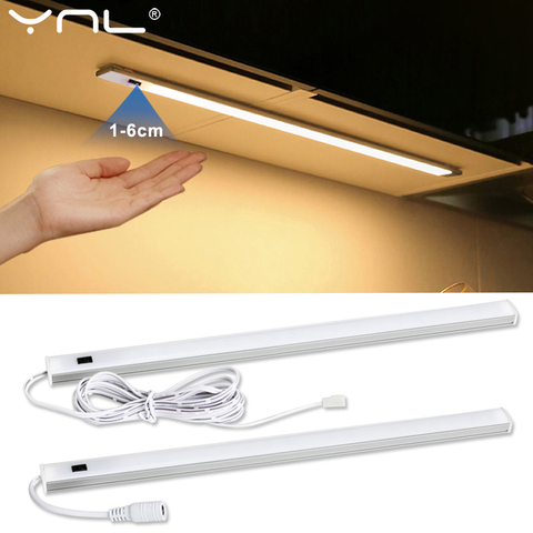 LED bajo el gabinete luces de barrido manual Sensor lámpara cc 12V 30 40 50cm alto brillo armario para dormitorio cocina luz hogar ► Foto 1/6