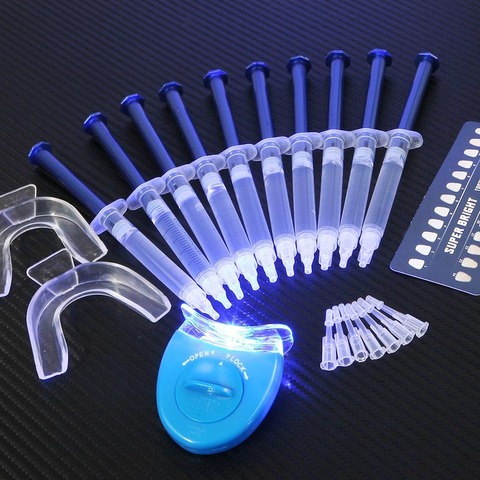 Blanqueamiento de dientes 44% de peróxido de blanqueamiento Dental sistema Oral Gel Kit blanqueador de dientes protección 10 unids/set ► Foto 1/6