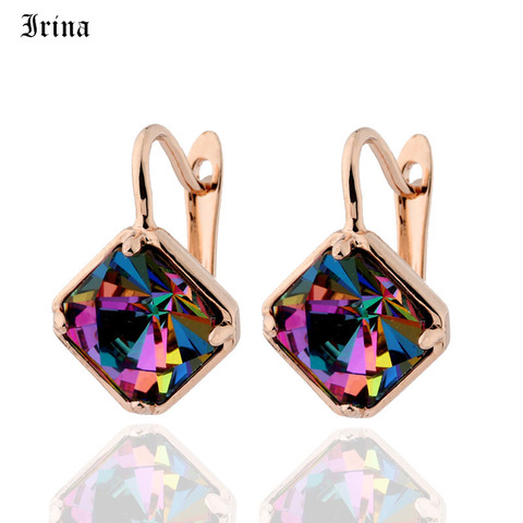 Pendientes elegantes de Color oro rosa 585 de regalo de joyería de lujo para mujer ► Foto 1/6